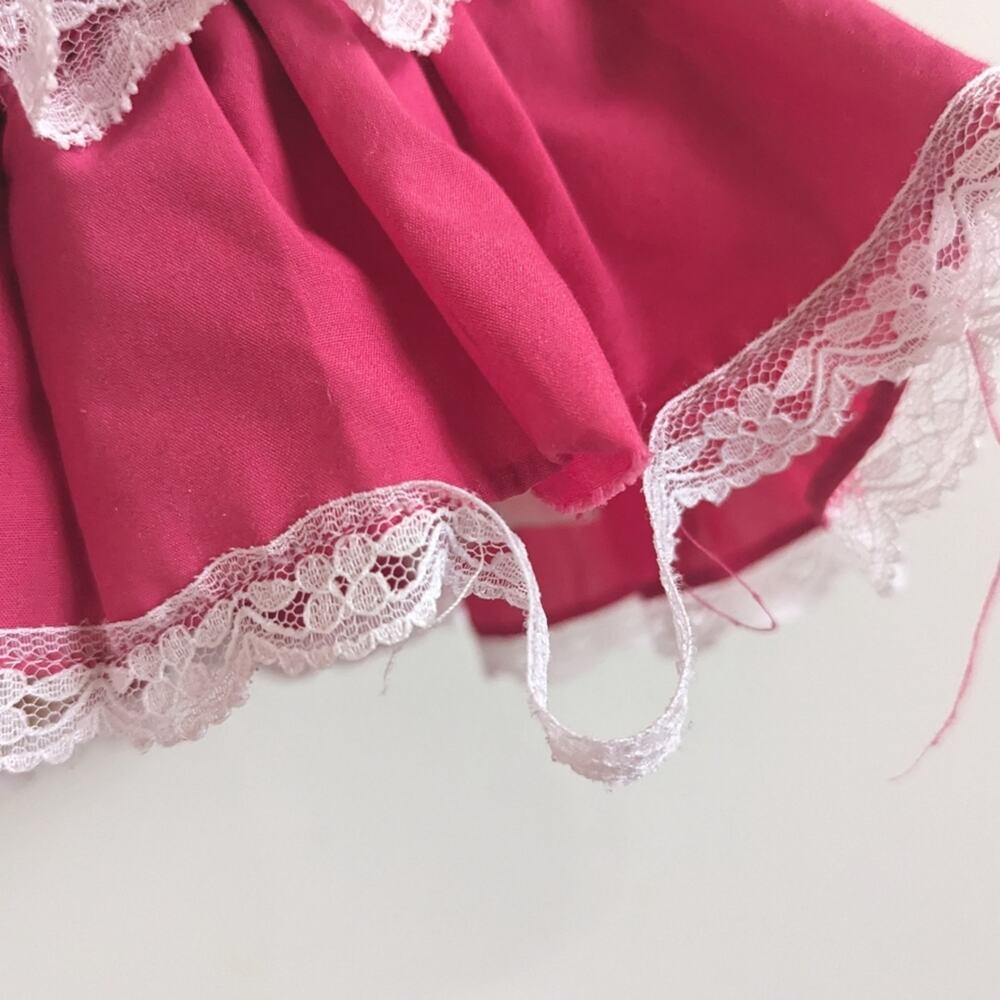 Vtg Pageant Dress Girls 6 Pink Ruffles Lace Girly - Picture 5 of 6